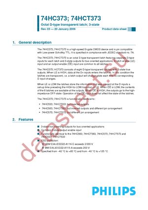 74HCT373PW datasheet  