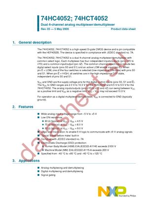 74HCT4052DB datasheet  