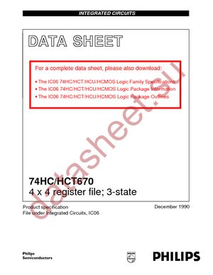 74HCT670D-T datasheet  