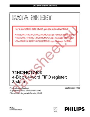 74HCT7403D-T datasheet  