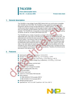 74LV259DB datasheet  