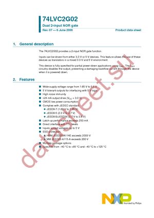 74LVC2G02DC-G datasheet  