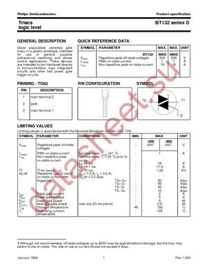 BT132-600D datasheet  