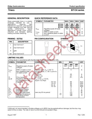 BT134-600G datasheet  