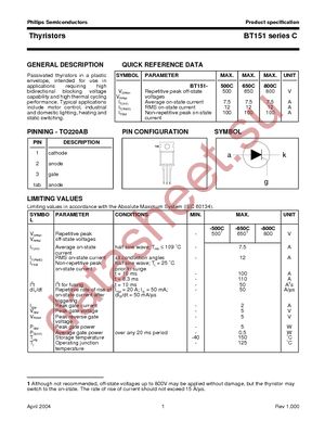 BT151-650C datasheet  