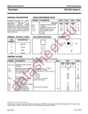 BT151U-800C datasheet  