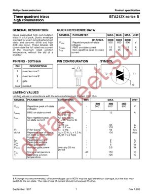 BTA212X-600B datasheet  