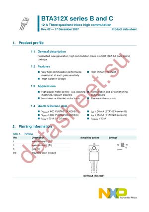 BTA312X-800B datasheet  