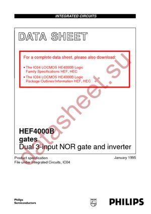 HEF4000BPN datasheet  