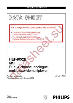 HEF4052BPN datasheet  