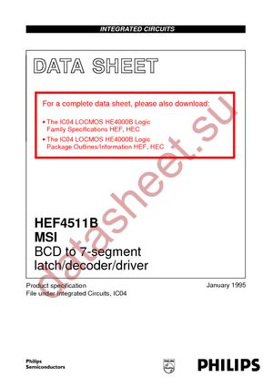 HEF4511BPN datasheet  