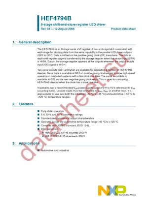 HEF4794BTD-T datasheet  