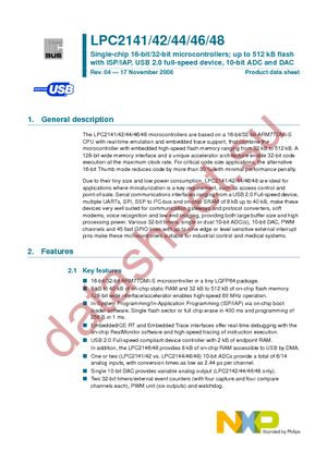 LPC2141FBD64-S datasheet  