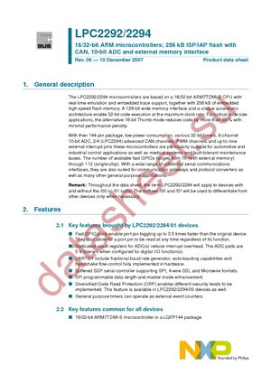 LPC2294HBD144-S datasheet  