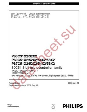 P80C32X2FN datasheet  