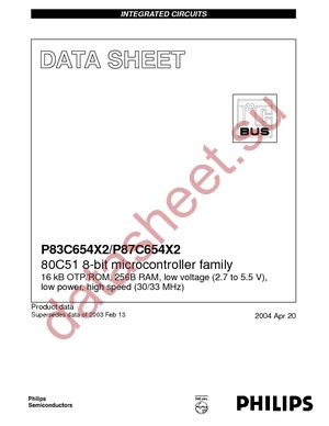 P87C654X2BBD datasheet  
