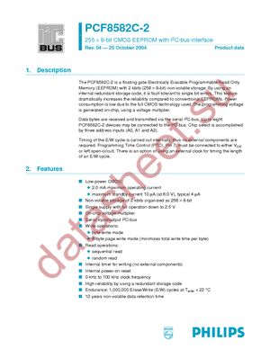 PCF8582C2D datasheet  