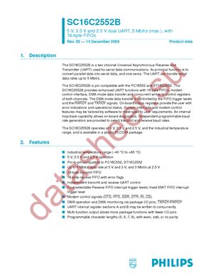 SC16C2552BIA44-T datasheet  