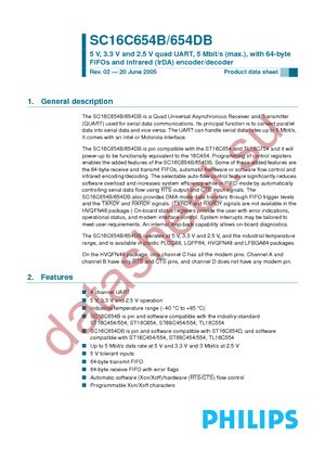 SC16C654BIB64-F datasheet  