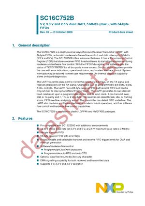 SC16C752BIBS-F datasheet  