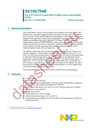 SC16C754BIA68 datasheet  