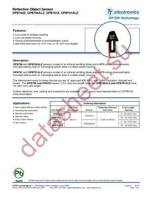 OPB700Z datasheet  