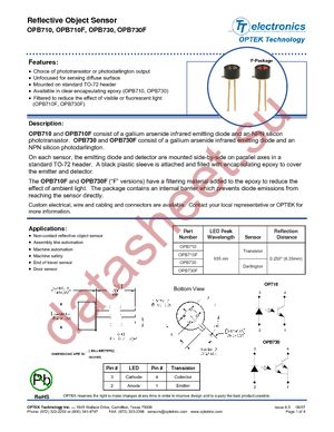 OPB730 datasheet  