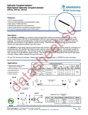 OPI155 datasheet  