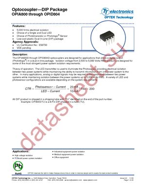 OPID804DTU datasheet  