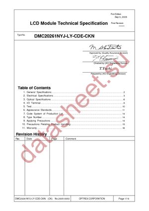 DMC-20261NYJ-LY-CDE-CKN datasheet  