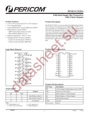 PI74LVC3245ASEX datasheet  