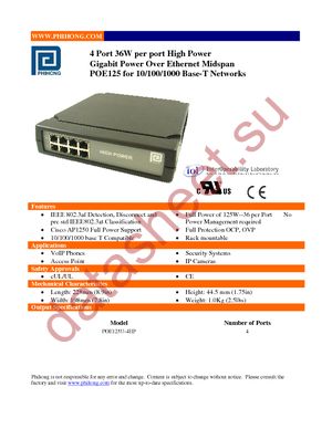 POE125U-4HP-R datasheet  