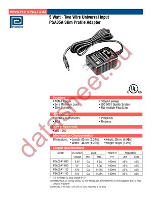 PSA-05A-050N datasheet  