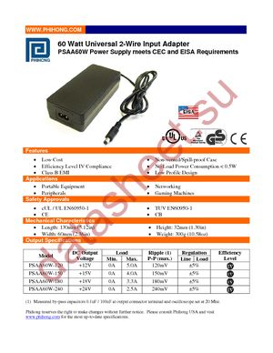 PSAA60W-150-R datasheet  