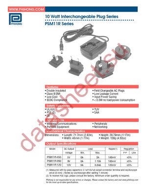 PSM11R-050-R datasheet  