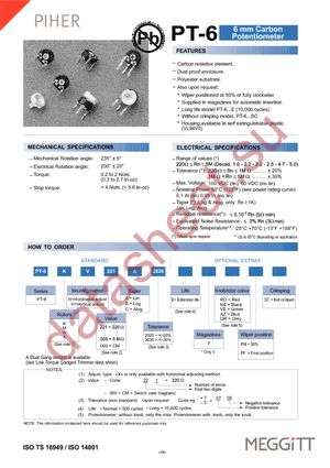 PT6KH-103A2020 datasheet  