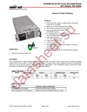 FCP600-48G datasheet  