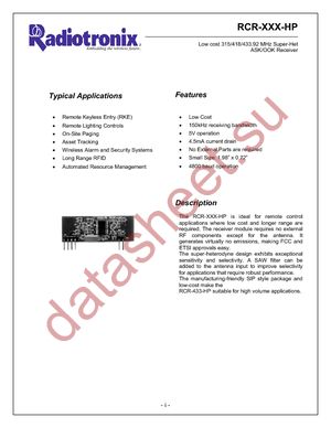 RCR-315-HP datasheet  