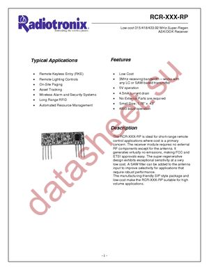 RCR-315-RP datasheet  