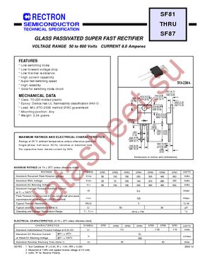 SF81 datasheet  