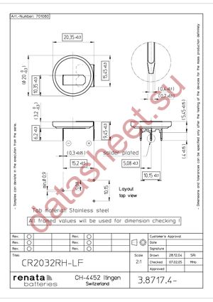 CR2032RH-LF datasheet  