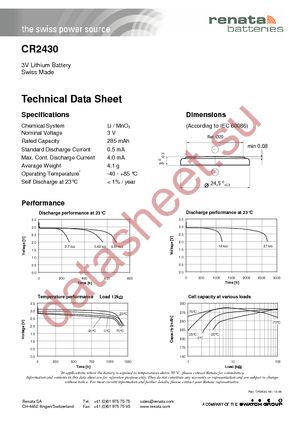 CR2430RH1-LF datasheet  