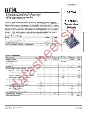 DR7001-DK datasheet  