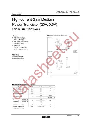 2SD2144STPW datasheet  