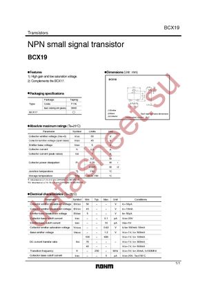BCX19T116 datasheet  