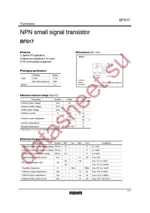 BFS17T116 datasheet  