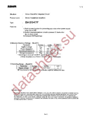 BH3547F-E2 datasheet  