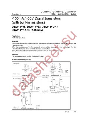 DTA114YUAHRAT106 datasheet  