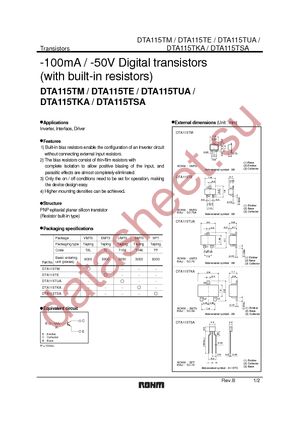 DTA115TETL datasheet  