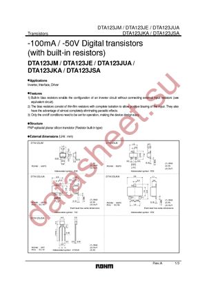 DTA123JETL datasheet  